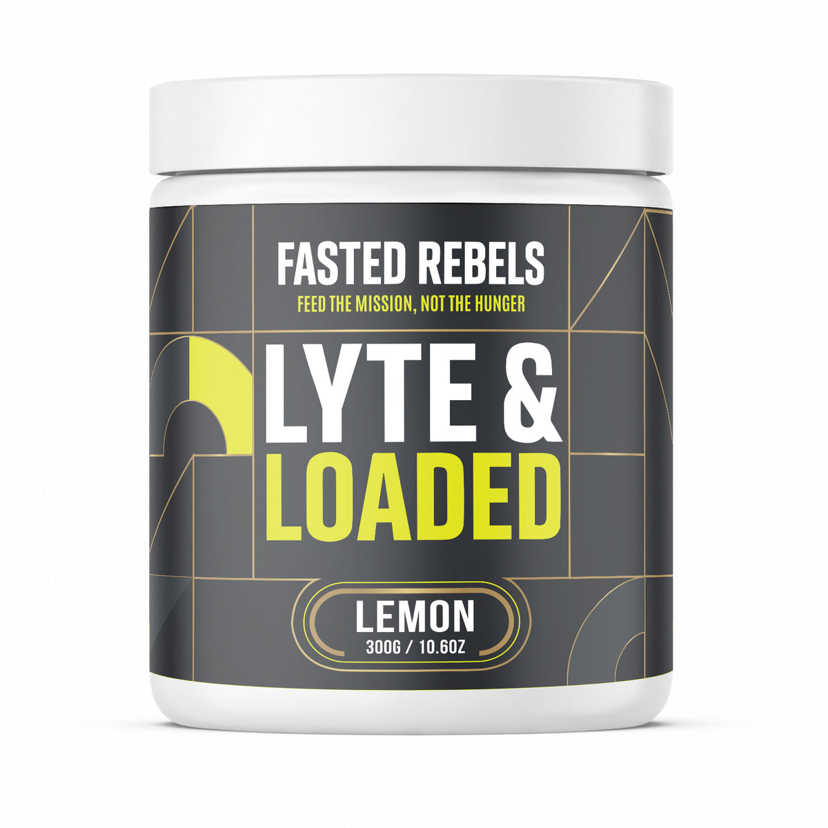 Lyte & Loaded by Fasted Rebels — électrolytes + créatine monohydrate, saveur citron, 300g / 10.6oz, zéro sucre zéro calorie